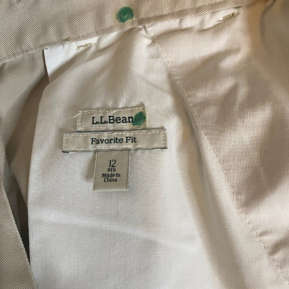 LOT (3) L.L. Bean flat front chinos 12R classic fit & favorite fit 12R NWT - Picture 4 of 8